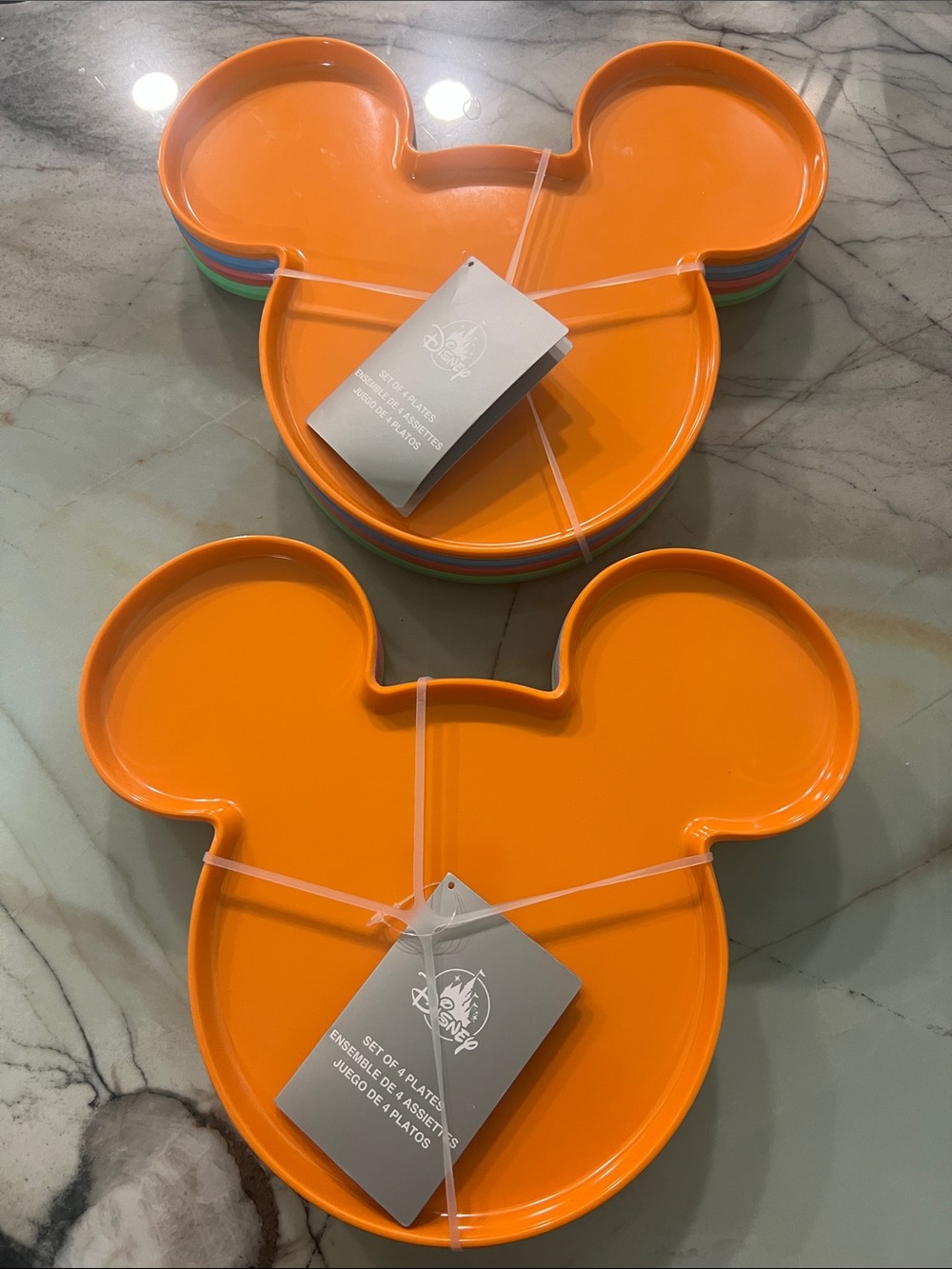Disney Orange Mickey Head Stackable Plates Set